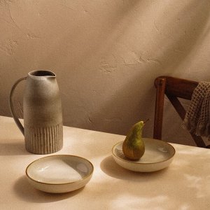 Тарелки глубокие SL Home «Леггеро», 18.5x5 см, набор 2 шт., фарфор, бежевые