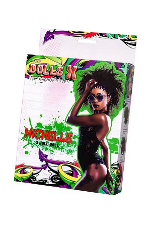 Кукла надувная Dolls-X by TOYFA Michelle, негритянка, с тремя отверстиями, 160 см
