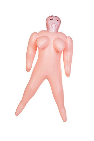 Кукла надувная Dolls-X by TOYFA Isabella, толстушка, с двумя отверстиями, блондинка, 160 см