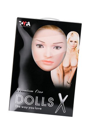 Кукла надувная Dolls-X by TOYFA Liliana с реалистичной головой, блондинка, с двумя отверстиями