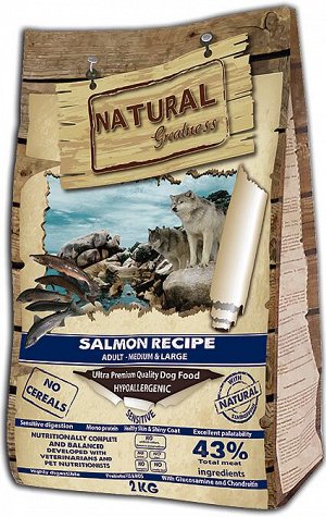 Natural Greatness Salmon Recipe Sensitive Adult Medium & Large сухой корм для собак 12 кг