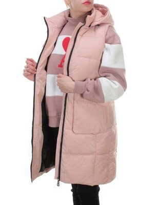 M21-01 PINK POWDER Длинный жилет без рукавов (холоффайбер)