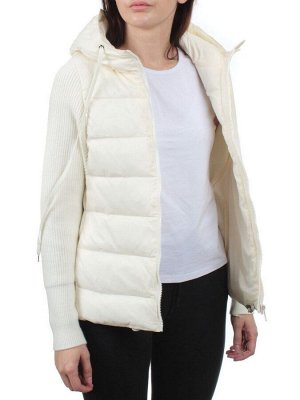 GB 8105 MILK WHITE Пуховик облегченный женский (пух, трикотаж)