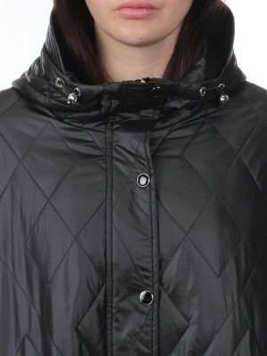 23-026 BLACK Куртка оверсайз демисезонная женская (синтепон 100 гр.)