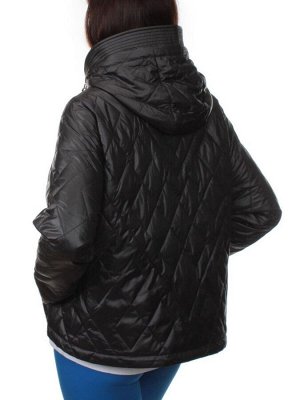 23-026 BLACK Куртка оверсайз демисезонная женская (синтепон 100 гр.)