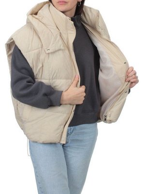 24001 BEIGE Жилет утепленный женский (100 гр. холоффайбер)