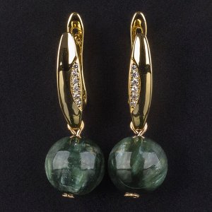 Серьги из Серафинита "Клинохлора" (Россия)