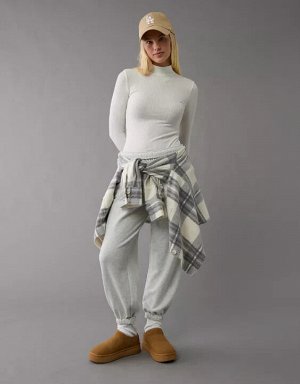 AE Long-Sleeve Mock Neck Pointelle Bodysuit
