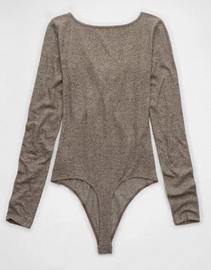 AE Plush Long-Sleeve Scoop Neck Bodysuit
