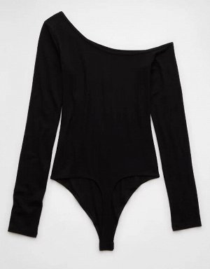 AE Long-Sleeve Asymmetrical Off-The-Shoulder Bodysuit