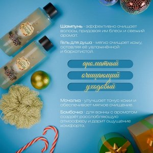 Новогодний подарочный набор косметики «Зимняя сказка», с ароматом хвои и корицы. Золотая серия