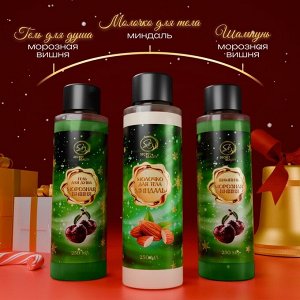 Новогодний подарочный набор косметики «Новогодние огни», с ароматом миндаля и вишни. Зеленая серия