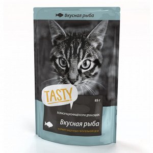 Tasty 85г. д/кош.с рыбой в желе пауч,*28 13743