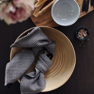 RUNDLIG, Сервировочная миска, бамбук/белый, 30 см