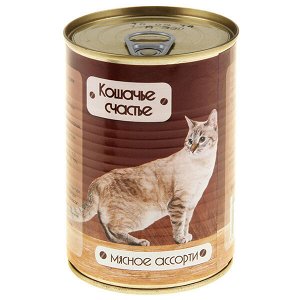 Кошачье счастье д/к ж/б Мясное ассорти в желе 410г.*20 4987