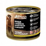 1STNature Корм консерв. для собак 525гр Каша с индейкой,бурым рисом и овощами*3 17349