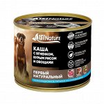 Консервы для собак 1STNature, 525гр Каша с ягненком,бурым рисом и овощами*3 17347