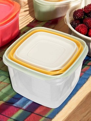 КОМПЛЕКТ КОНТЕЙНЕРОВ ДЛЯ ПРОДУКТОВ CLEVER 3ШТ, 0,45Л + 0,75Л + 1,2Л (Микс 1)