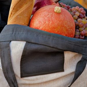 Сумка из льна двухсторонняя SL HOME Linear bag, 67x35 см, 50% лён, 50% хлопок, 180 г/м2