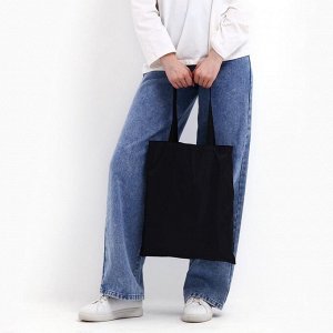 Сумка шопер однотонный, 35x0.5x40 см, оксфорд 210D, 80 г, без подклада, чёрный