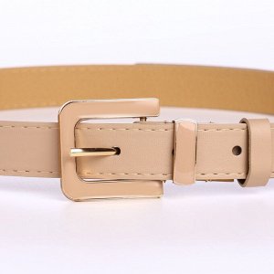 Ремень женский 110x2.3 см, с классической пряжкой в ремня, бежевый