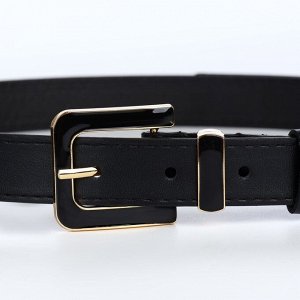 Ремень женский 110x2.3 см, с классической пряжкой в ремня, чёрный