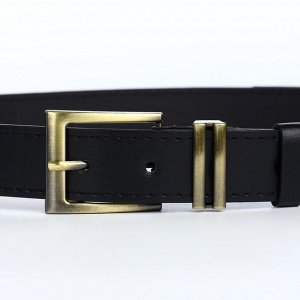 Ремень женский с винтом, 110x2.5 см, пряжка металл, золотистая, чёрный