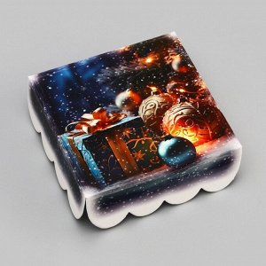 Коробка для печенья, кондитерская новогодняя упаковка «Исполнения желаний», 9*9*3 см