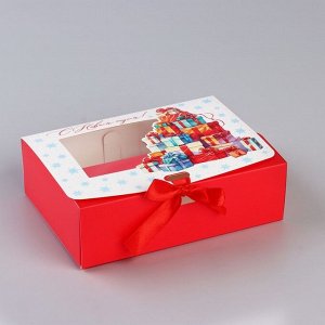 Коробка подарочная новогодняя складная «Новогодние подарки» 16.5*12*5 см