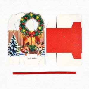 Коробка подарочная новогодняя складная «С Новым годом» 12x21x5 см