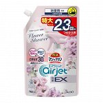 Пенящееся чистящее и дезодорирующее средство для ванной &quot;MagicClean Airjet EX&quot; (антибактериальное, быстрого действия, аромат цветов) 760 мл, мягкая упаковка с крышкой / 15