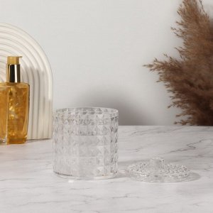 Органайзер для хранения, 1 секция, с крышкой, d=10x12.5 см, прозрачный