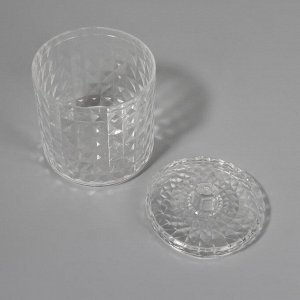 Органайзер для хранения, 1 секция, с крышкой, d=10x12.5 см, прозрачный