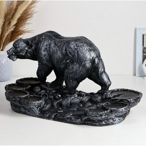 Подставка для бутылки «Медведь», 45x23x25 см, серебро