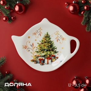 Подставка под чайный пакетик новогодняя Доляна «Волшебное дерево», 12x9x1.5 см