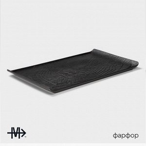 Блюдо для подачи Magistro Black style, 33.5x20.5 см, фарфор, чёрное