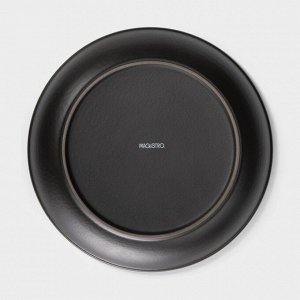 Тарелка глубокая Magistro Black style, 1.1 л, фарфор, чёрная