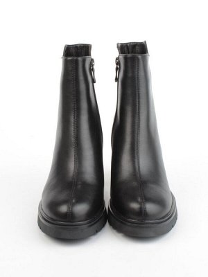 04-M3-847 BLACK Ботильоны зимние женские (натуральная кожа, натуральный мех)