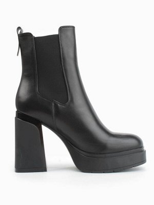 04-M3-1469 BLACK Ботильоны зимние женские (натуральная кожа, натуральный мех)