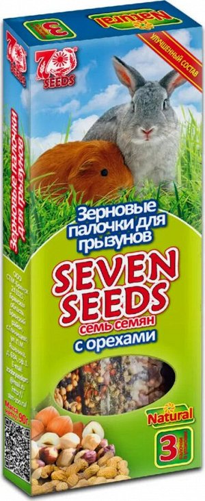 Seven Seeds Палочки для грызунов с орехом 3шт.90гр.*22 15181
