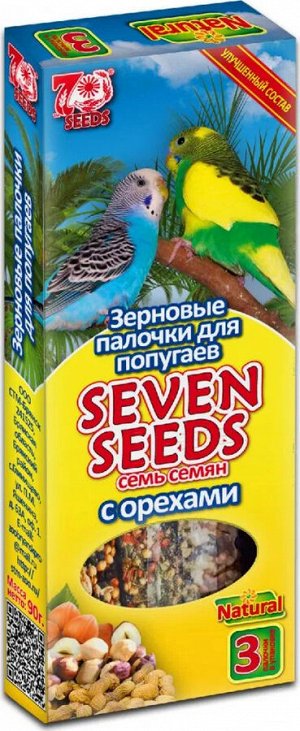 Seven Seeds Палочки для попугаев с орехом 3шт.90гр.*22 15184