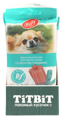 Жевательный снек DENT со вкусом говядины (для мелких соб.) 35гр *20   000953 000953