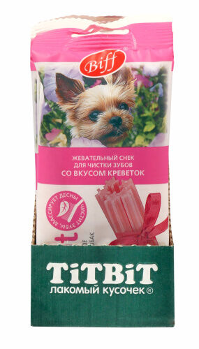 Жевательный снек DENT со вкусом креветок (для мелких соб.) 35гр *20   000960 000960