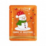 Маска тканевая для лица увлажняющая Новогодняя (Merry Christmas Orange VC Brightening nourish Facial Mask) 25 г