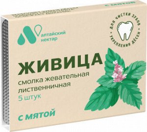 Смолка жевательная "Живица" (с мятой), блистер 0,8 г №5, в инд. уп.