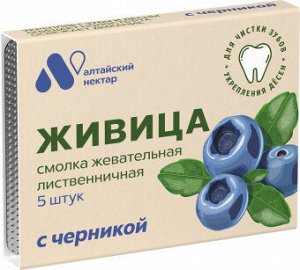 Смолка жевательная "Живица" (с черникой), блистер 0,8 г №5, в инд. уп.