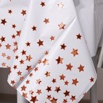 Скатерть праздничная металлик 137*274 см, цв белый с розовым