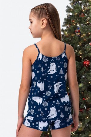 Новогодняя пижама для девочки с шортами Happyfox