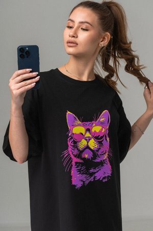 Женское платье-футболка оверсайз Happyfox
