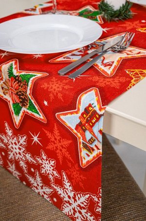 Дорожка на стол из рогожки 145x45 Happy Fox Home